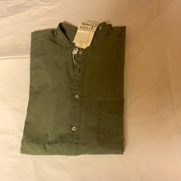 COPY - Gianfranco FERRE Banded collar shirt, green size 17/43 Made in Italy, 10… - Picture 3 of 3